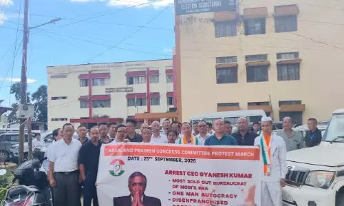NPCC ने कोहिमा में विरोध प्रदर्शन किया; CEC को हटाने की मांग की। NPCC ने कोहिमा में विरोध प्रदर्शन किया; CEC को हटाने की मांग की।