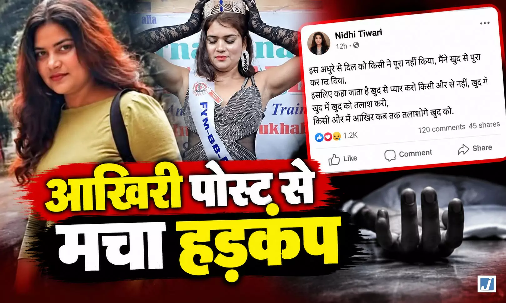 मिस प्रिटी इंडिया विनर निधि तिवारी की मौत, कमरे में मिला शव मिस प्रिटी इंडिया विनर निधि तिवारी की मौत, कमरे में मिला शव