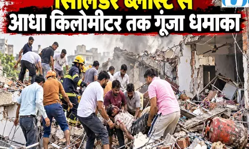 सिलिंडर ब्लास्ट से दहला इलाका, आधा किलोमीटर तक गूंजा धमाका