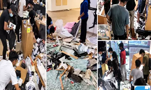 LPU मॉल में लूटपाट का वीडियो वायरल, PS5 और महंगे गैजेट्स गायब