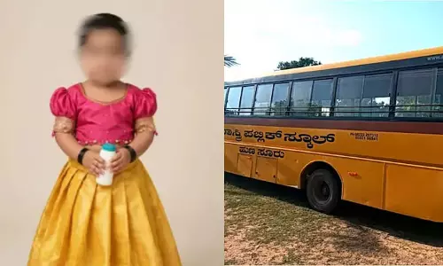 स्कूल बस की चपेट में आने से 19 महीने की बच्ची की मौत, ड्राइवर पर लापरवाही का आरोप