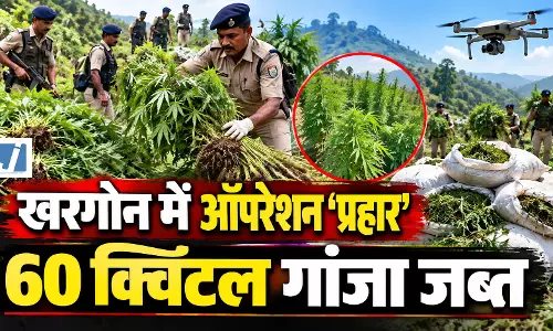 खरगोन में ऑपरेशन ‘प्रहार’ की बड़ी कार्रवाई, 60 क्विंटल गांजा जब्त