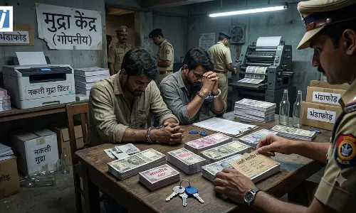 नकली नोट छापने का भंडाफोड़, तीन आरोपी गिरफ्तार नकली नोट छापने का भंडाफोड़, तीन आरोपी गिरफ्तार