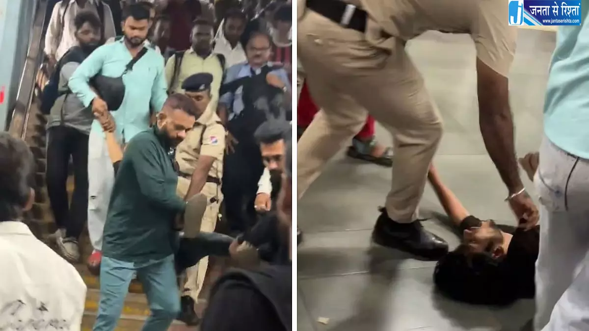 कुर्ला स्टेशन पर लेडीज़ कंपार्टमेंट में छेड़छाड़ के आरोप में युवक पकड़ा, यात्रियों ने RPF को सौंपा कुर्ला स्टेशन पर लेडीज़ कंपार्टमेंट में छेड़छाड़ के आरोप में युवक पकड़ा, यात्रियों ने RPF को सौंपा
