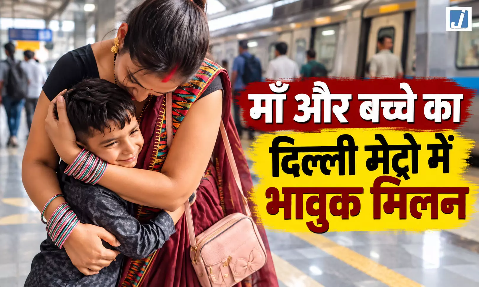 माँ और बच्चे का दिल्ली मेट्रो में भावुक मिलन माँ और बच्चे का दिल्ली मेट्रो में भावुक मिलन