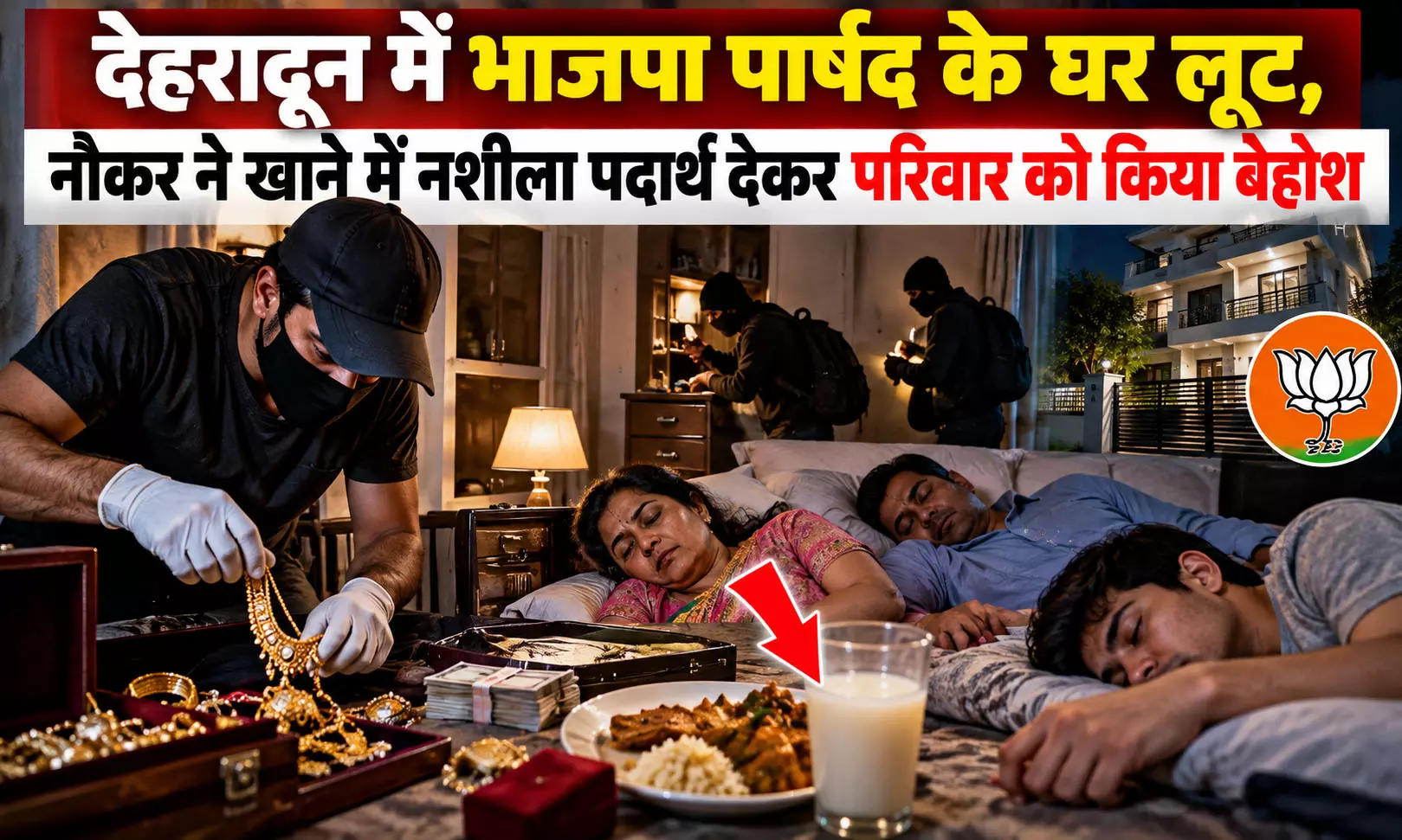 देहरादून में भाजपा पार्षद के घर लूट, नौकर ने खाने में नशीला पदार्थ देकर परिवार को किया बेहोश देहरादून में भाजपा पार्षद के घर लूट, नौकर ने खाने में नशीला पदार्थ देकर परिवार को किया बेहोश