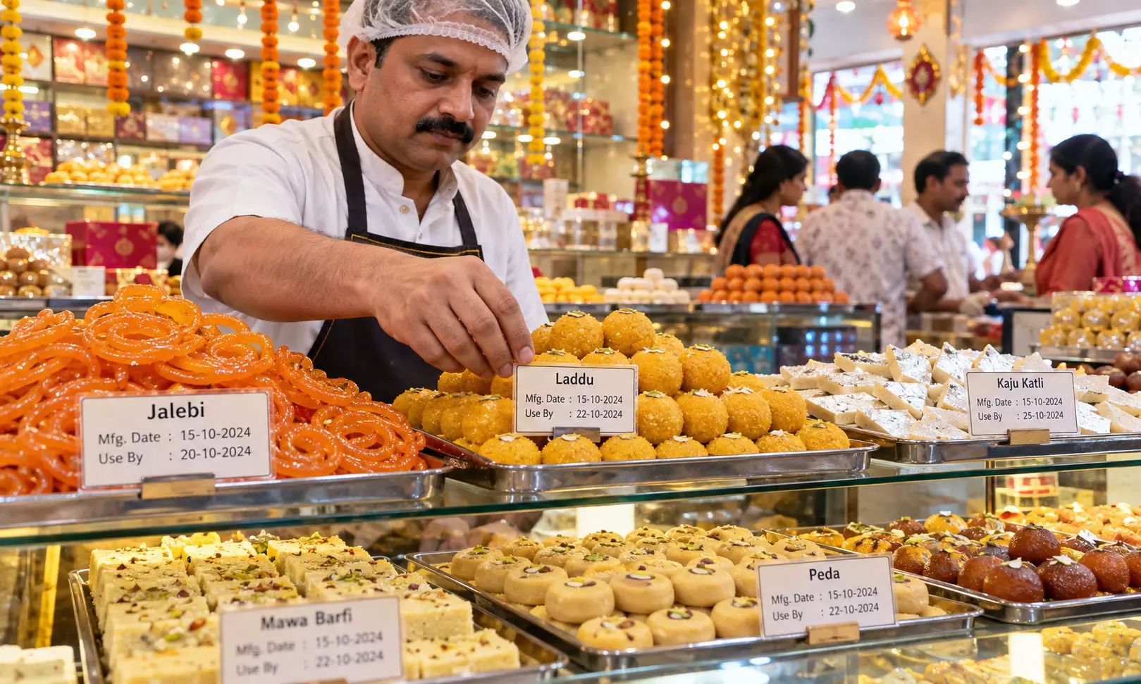 15 अक्टूबर से खुली मिठाइयों पर भी लिखनी होगी निर्माण और यूज बाय डेट 15 अक्टूबर से खुली मिठाइयों पर भी लिखनी होगी निर्माण और यूज बाय डेट