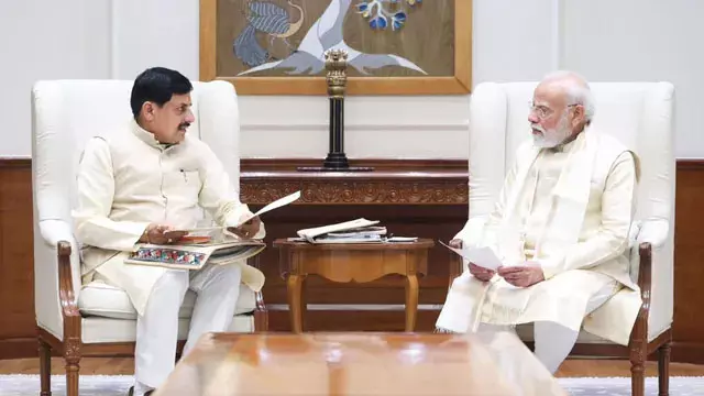 पीएम मोदी से मिले मुख्यमंत्री मोहन यादव, ग्लोबल इन्वेस्टर्स समिट 2027 के लिए दिया न्योता पीएम मोदी से मिले मुख्यमंत्री मोहन यादव, ग्लोबल इन्वेस्टर्स समिट 2027 के लिए दिया न्योता
