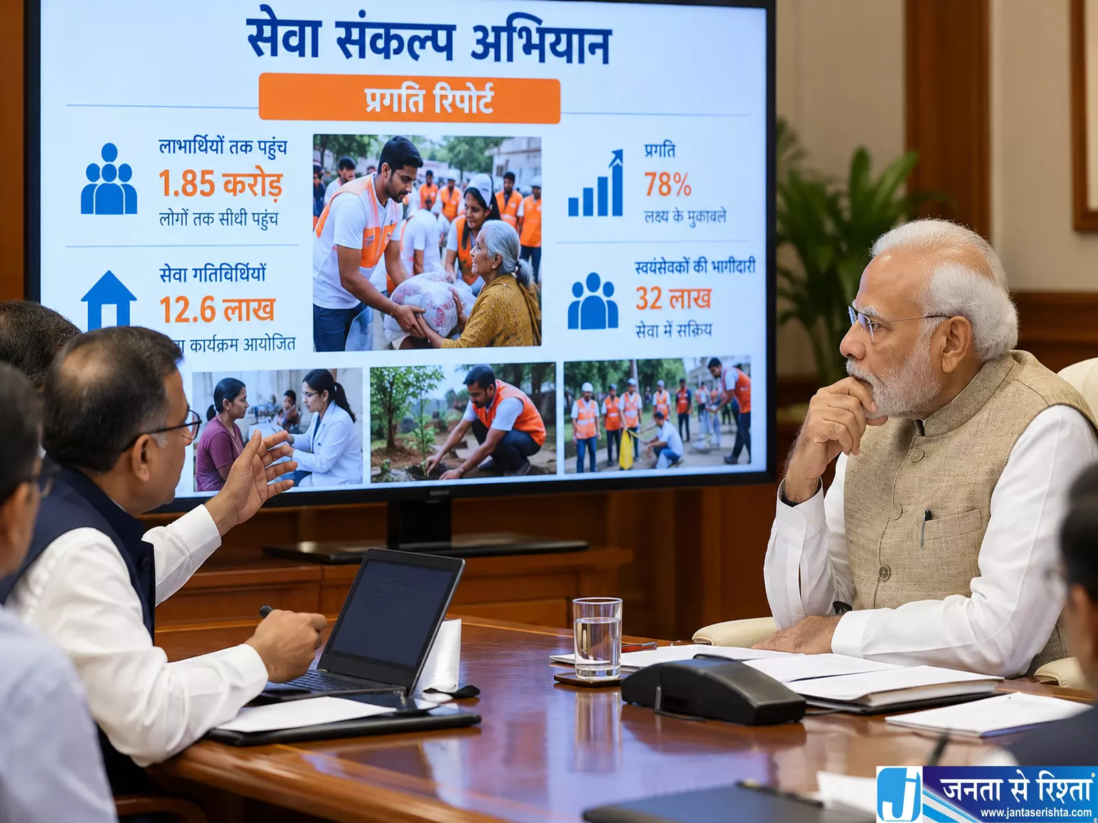 सेवा संकल्प अभियान की प्रगति पीएम मोदी को बताई सेवा संकल्प अभियान की प्रगति पीएम मोदी को बताई