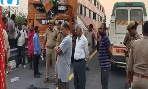खड़ी बस बनी हादसे का शिकार, दो बस चालकों ने गंवाई जान