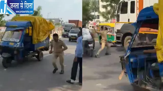 नो-एंट्री में घुस रहे ट्रक पर कांस्टेबल ने फेंकी ईंट, खिड़की का कांच टूटा नो-एंट्री में घुस रहे ट्रक पर कांस्टेबल ने फेंकी ईंट, खिड़की का कांच टूटा