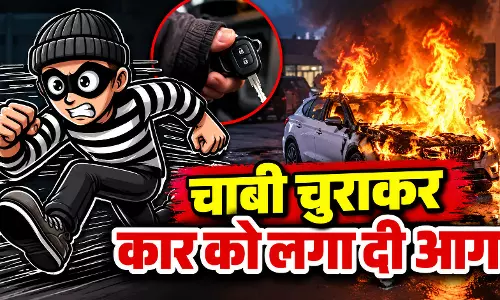 घर में घुसे चोर, CCTV उखाड़े और कार ले जाकर फूंक दी घर में घुसे चोर, CCTV उखाड़े और कार ले जाकर फूंक दी