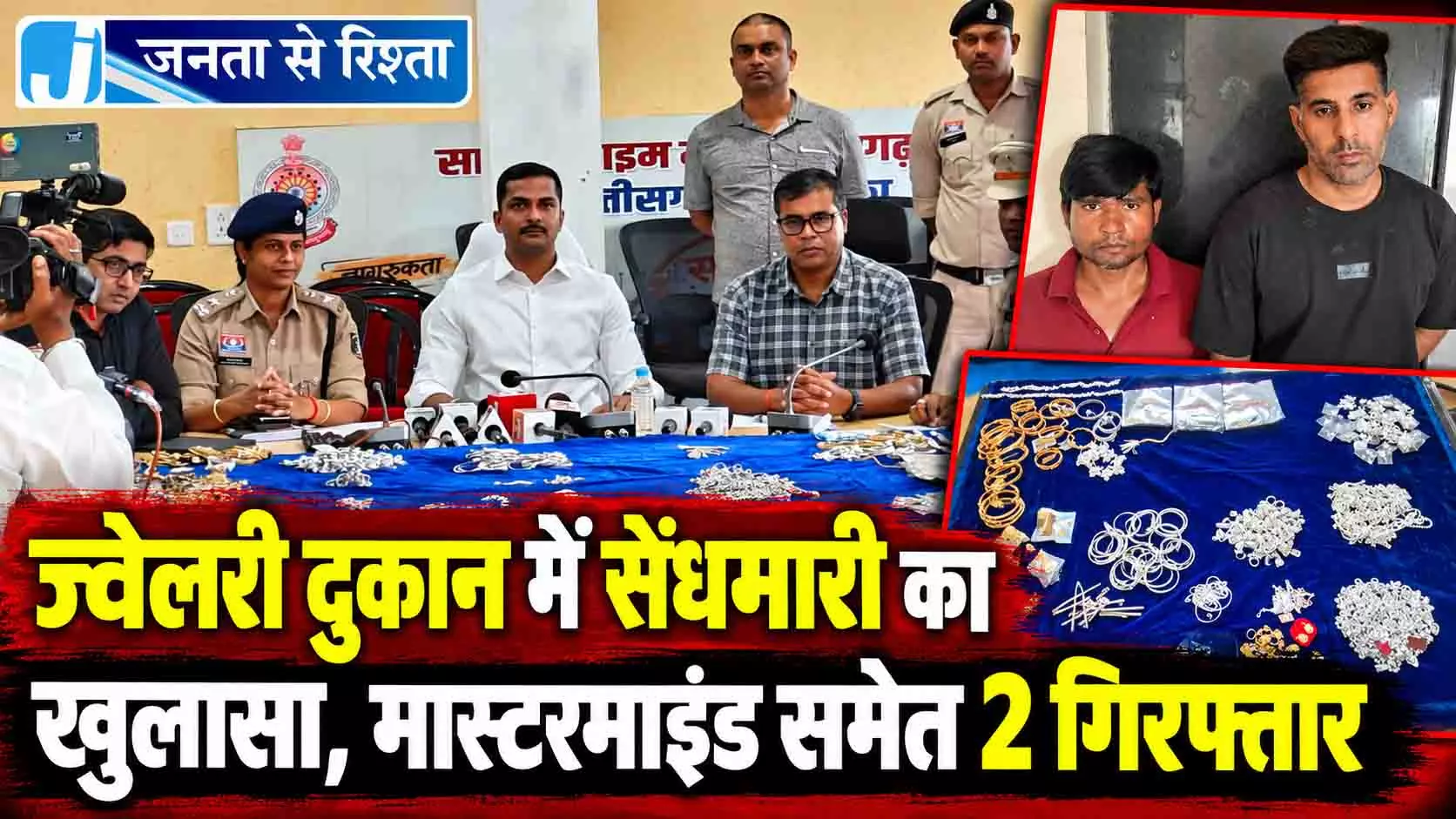 Raipur Breaking: ज्वेलरी दुकान में सेंधमारी का खुलासा, मास्टरमाइंड समेत 2 गिरफ्तार Raipur Breaking: ज्वेलरी दुकान में सेंधमारी का खुलासा, मास्टरमाइंड समेत 2 गिरफ्तार