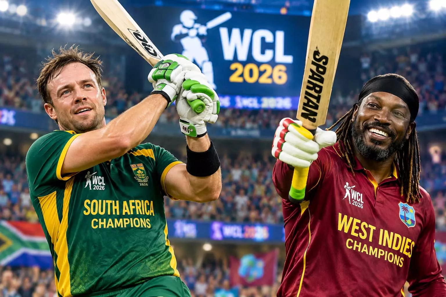 WCL 2026 में फिर दिखा गेल-डिविलियर्स का जलवा, गेंदबाजों की उड़ाई धज्जियां WCL 2026 में फिर दिखा गेल-डिविलियर्स का जलवा, गेंदबाजों की उड़ाई धज्जियां