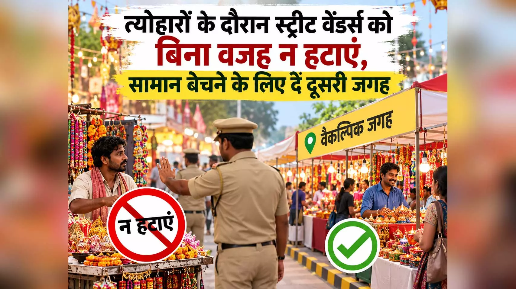 त्योहारों के दौरान स्ट्रीट वेंडर्स को बिना वजह न हटाएं, सामान बेचने दें दूसरी जगह, सभी राज्यों को निर्देश त्योहारों के दौरान स्ट्रीट वेंडर्स को बिना वजह न हटाएं, सामान बेचने दें दूसरी जगह, सभी राज्यों को निर्देश