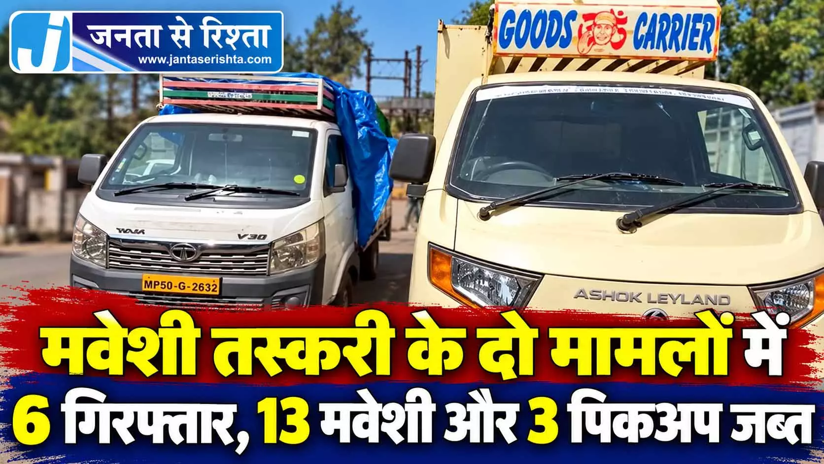 मवेशी तस्करी के दो मामलों में 6 गिरफ्तार, 13 मवेशी और 3 पिकअप जब्त मवेशी तस्करी के दो मामलों में 6 गिरफ्तार, 13 मवेशी और 3 पिकअप जब्त