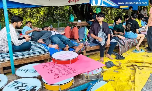 JNU छात्रसंघ की भूख हड़ताल तीसरे दिन भी जारी