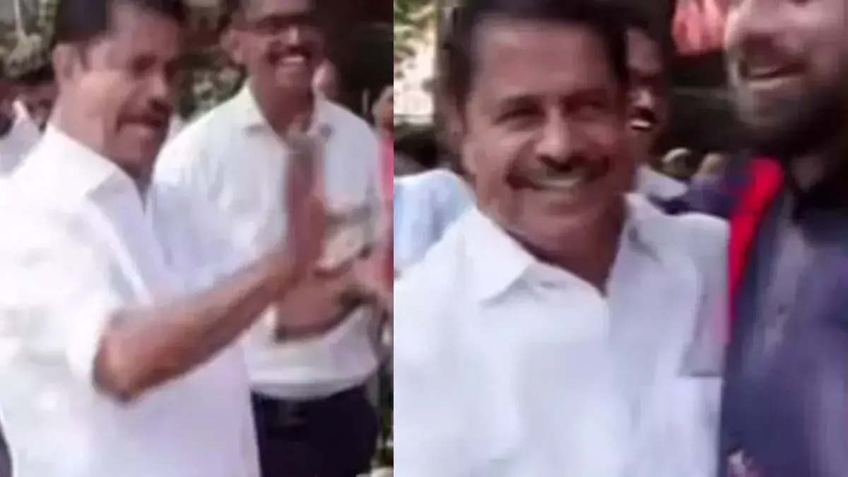 जॉन ब्रिटास और अडूर प्रकाश के बीच दिलचस्प पल जॉन ब्रिटास और अडूर प्रकाश के बीच दिलचस्प पल