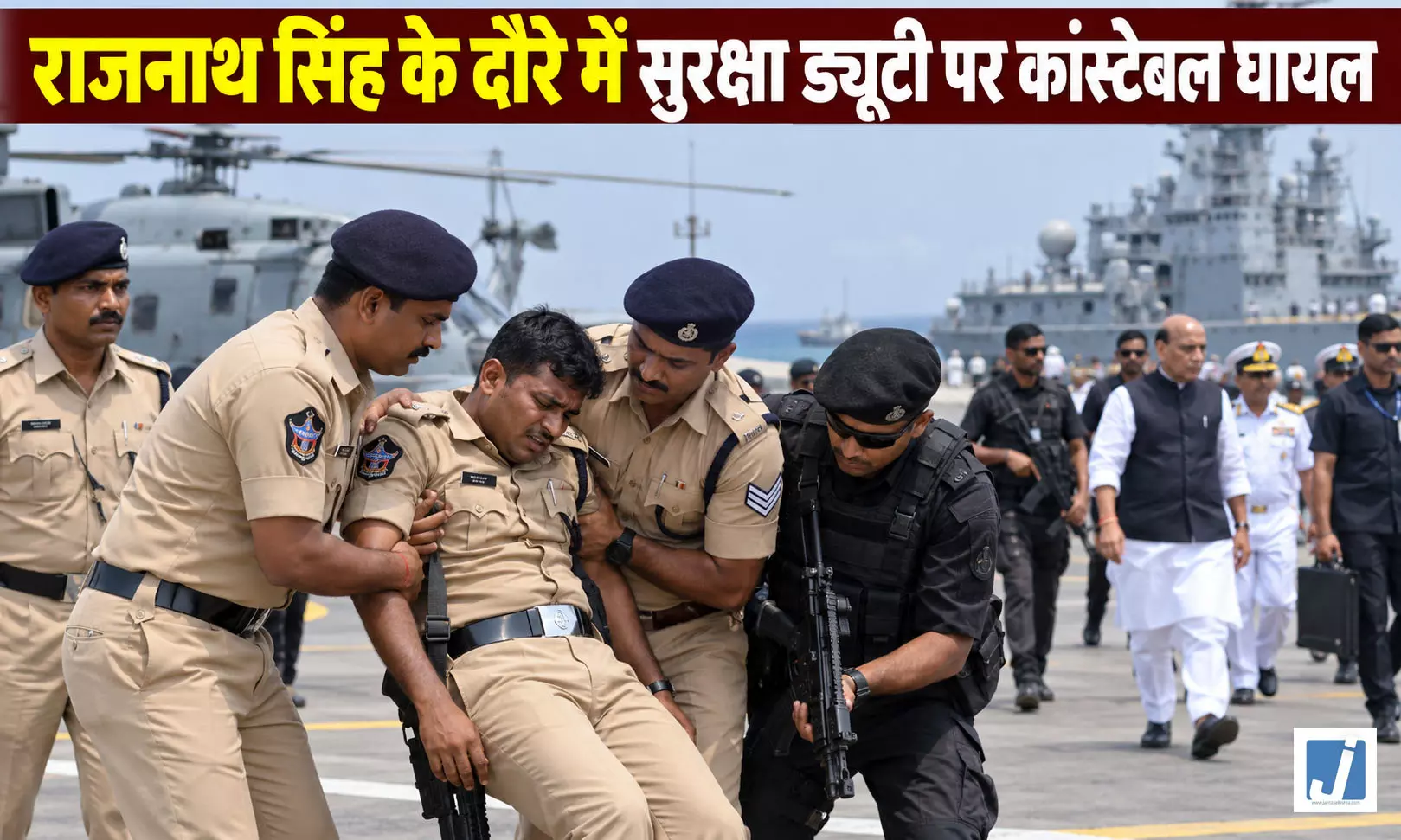 राजनाथ सिंह के दौरे में सुरक्षा ड्यूटी पर कांस्टेबल घायल राजनाथ सिंह के दौरे में सुरक्षा ड्यूटी पर कांस्टेबल घायल