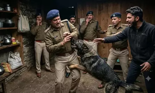 संदिग्ध गाड़ी की जांच करने पहुंची पुलिस टीम पर कुत्ता छोड़ा, हेड कांस्टेबल घायल संदिग्ध गाड़ी की जांच करने पहुंची पुलिस टीम पर कुत्ता छोड़ा, हेड कांस्टेबल घायल