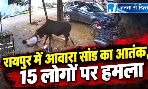 रायपुर में आवारा सांड का आतंक, 15 लोगों पर हमला