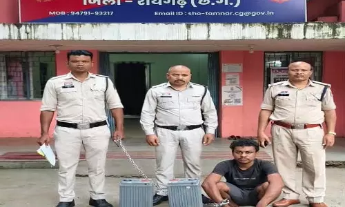 मोबाइल टावर से बैटरी चोरी का फरार आरोपी गिरफ्तार, 2 बैटरियां बरामद