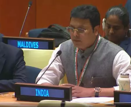 भारत ने आतंकवाद के खिलाफ अंतरराष्ट्रीय समझौते को जल्द अपनाने की उठाई मांग, पहलगाम हमले का किया जिक्र भारत ने आतंकवाद के खिलाफ अंतरराष्ट्रीय समझौते को जल्द अपनाने की उठाई मांग, पहलगाम हमले का किया जिक्र