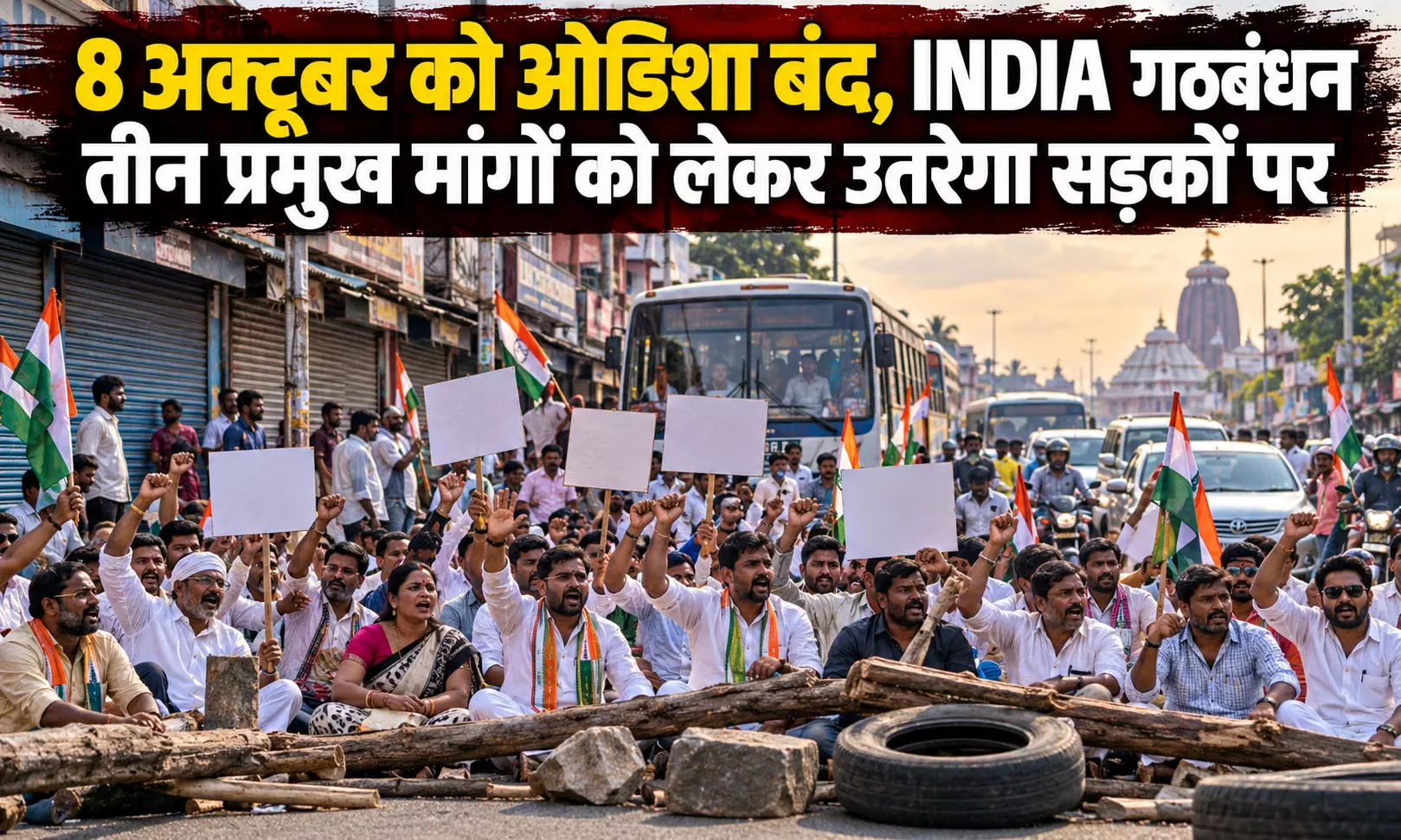 8 अक्टूबर को ओडिशा बंद, INDIA गठबंधन तीन प्रमुख मांगों को लेकर उतरेगा सड़कों पर 8 अक्टूबर को ओडिशा बंद, INDIA गठबंधन तीन प्रमुख मांगों को लेकर उतरेगा सड़कों पर
