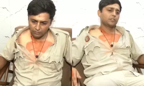 कांग्रेस प्रदर्शन में पुलिसकर्मी से मारपीट का आरोप, वीडियो वायरल