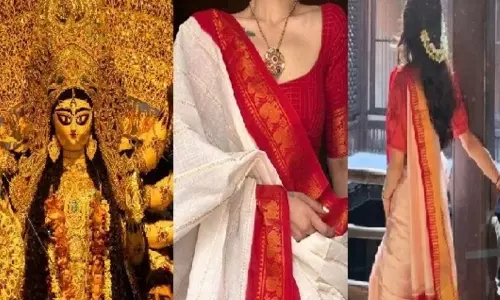 दुर्गा पूजा में चक्षु दान का क्या है महत्व जानें लाल-सफेद साड़ी का रहस्य दुर्गा पूजा में चक्षु दान का क्या है महत्व जानें लाल-सफेद साड़ी का रहस्य