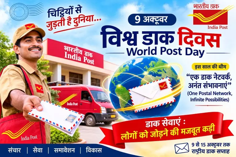 विश्व डाक दिवस 2026 आज, जानें इस साल की थीम और खासियत विश्व डाक दिवस 2026 आज, जानें इस साल की थीम और खासियत