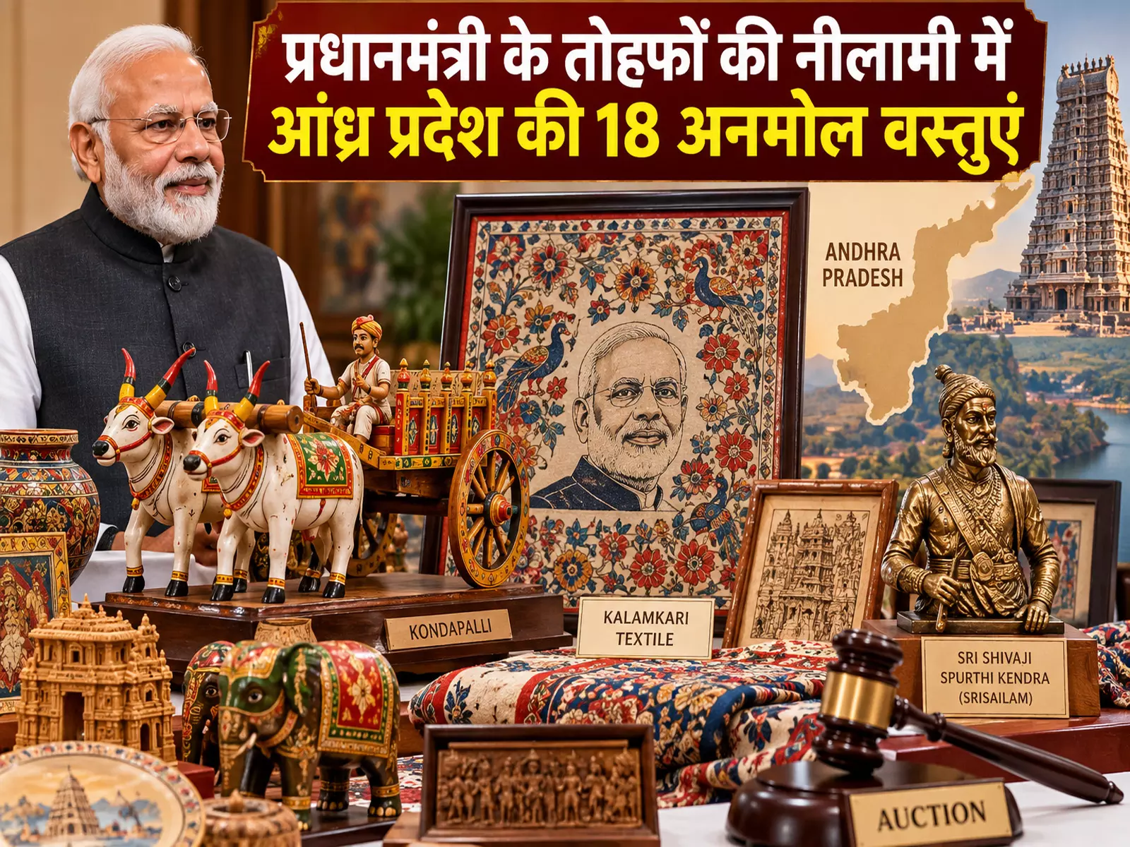 प्रधानमंत्री के तोहफों की नीलामी में आंध्र प्रदेश की 18 अनमोल वस्तुएं प्रधानमंत्री के तोहफों की नीलामी में आंध्र प्रदेश की 18 अनमोल वस्तुएं