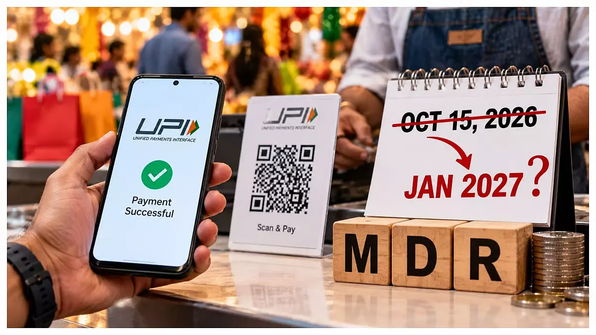 UPI पेमेंट पर लगेगा नया चार्ज? 9 अक्टूबर की बैठक टली, 15 अक्टूबर से MDR लागू होने पर सस्पेंस UPI पेमेंट पर लगेगा नया चार्ज? 9 अक्टूबर की बैठक टली, 15 अक्टूबर से MDR लागू होने पर सस्पेंस