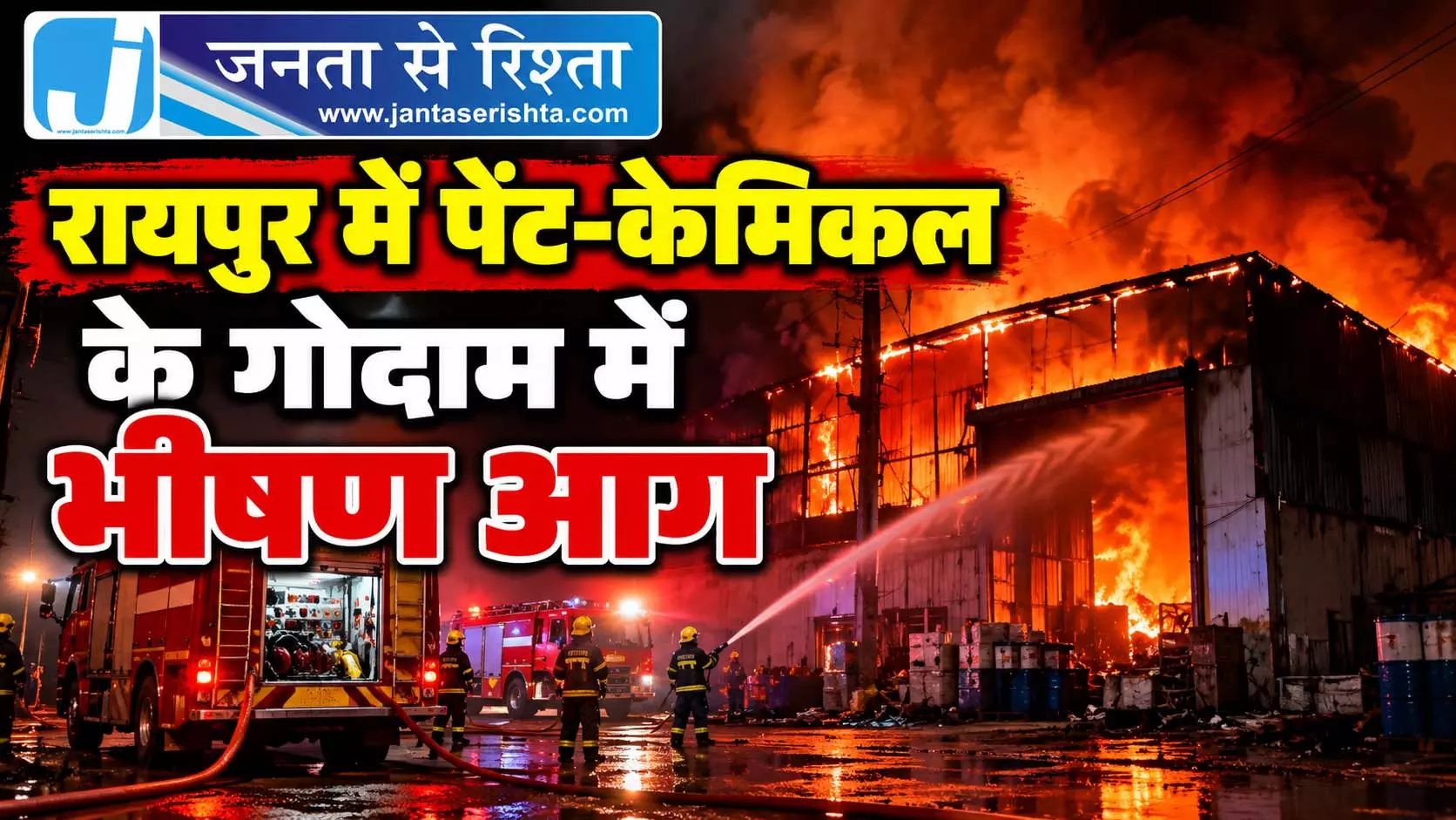 रायपुर में पेंट-केमिकल के गोदाम में भीषण आग रायपुर में पेंट-केमिकल के गोदाम में भीषण आग