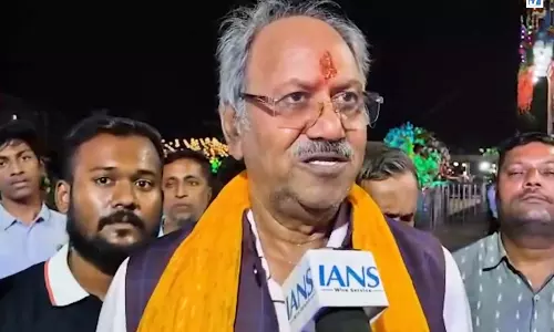 सांसद बृजमोहन अग्रवाल ने मां समलेश्वरी के किए दर्शन