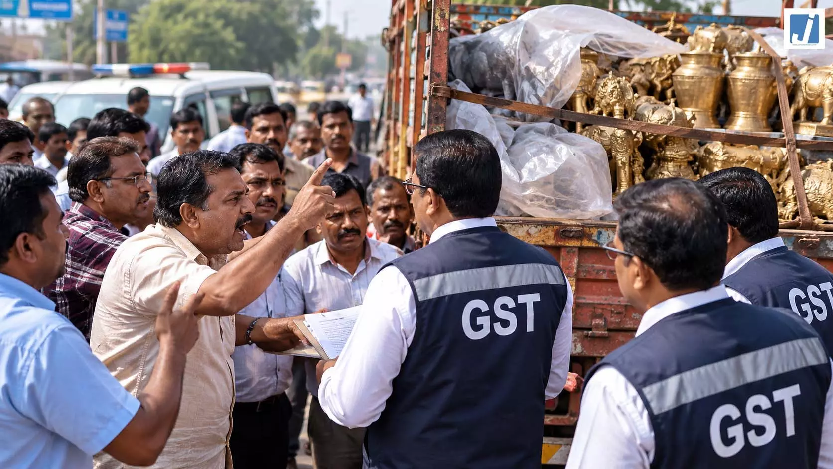GST टीम और व्यापारियों के बीच हंगामा, तीन घंटे बाद माल को मिली क्लीनचिट GST टीम और व्यापारियों के बीच हंगामा, तीन घंटे बाद माल को मिली क्लीनचिट