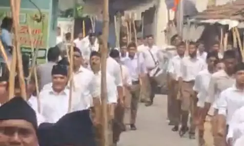 चांपदानी में आरएसएस का भव्य पथ संचलन, बड़ी संख्या में स्वयंसेवकों की भागीदारी