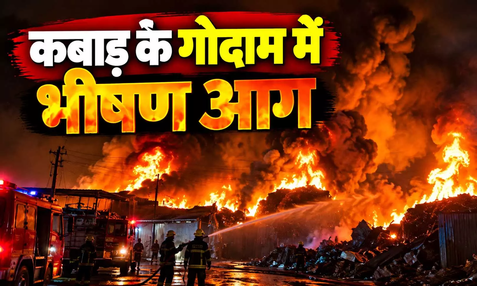 कबाड़ के गोदाम में भीषण आग, 2 लाख से अधिक के नुकसान का अनुमान कबाड़ के गोदाम में भीषण आग, 2 लाख से अधिक के नुकसान का अनुमान