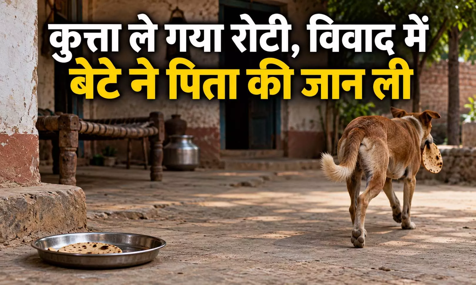 कुत्ता ले गया रोटी, विवाद में बेटे ने पिता की जान ली कुत्ता ले गया रोटी, विवाद में बेटे ने पिता की जान ली