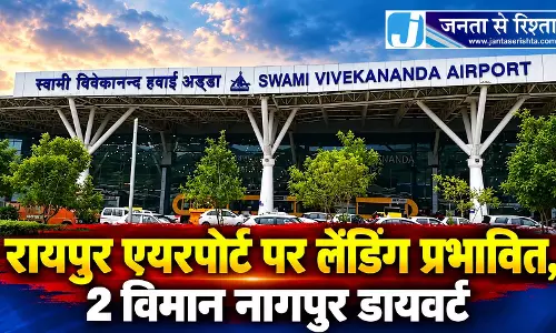 रायपुर एयरपोर्ट पर लैंडिंग प्रभावित, 2 विमान नागपुर डायवर्ट रायपुर एयरपोर्ट पर लैंडिंग प्रभावित, 2 विमान नागपुर डायवर्ट