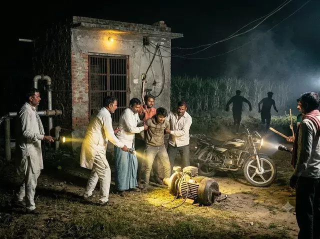 मोटर चोरी करते रंगे हाथ पकड़ा गया आरोपी, दो साथी फरार मोटर चोरी करते रंगे हाथ पकड़ा गया आरोपी, दो साथी फरार