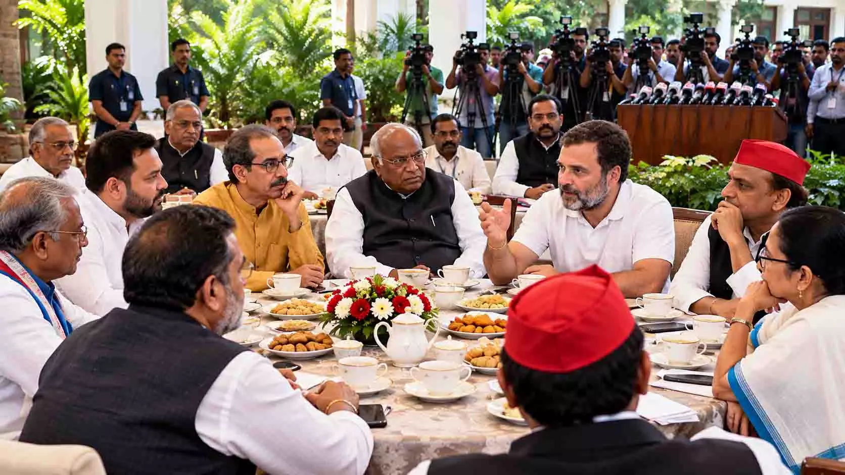 राहुल गांधी ने विपक्षी नेताओं को चाय पर बुलाया, बैठक के बाद मीडिया से करेंगे बात राहुल गांधी ने विपक्षी नेताओं को चाय पर बुलाया, बैठक के बाद मीडिया से करेंगे बात