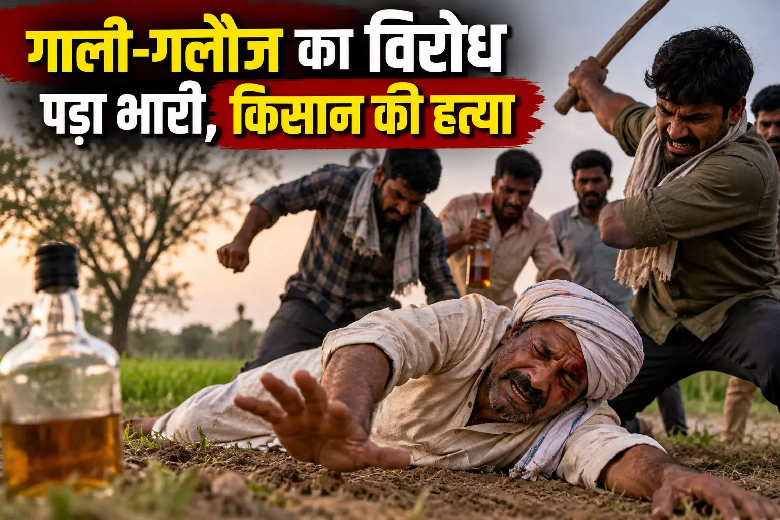 गाली-गलौज का विरोध पड़ा भारी, किसान की हत्या गाली-गलौज का विरोध पड़ा भारी, किसान की हत्या