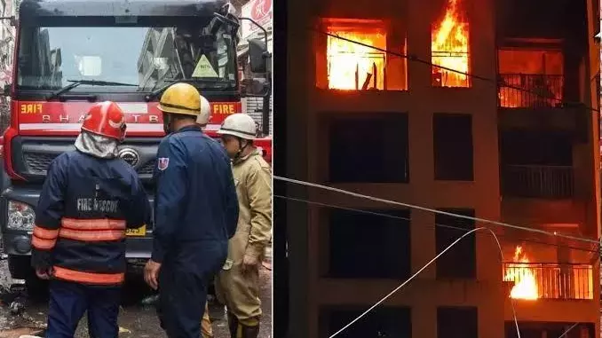 बहुमंजिला इमारत में आग से दो की मौत, बचाव अभियान जारी