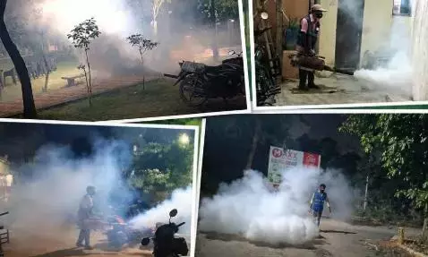 साइबराबाद नगर निकाय ने मच्छरों पर काबू पाने के लिए फॉगिंग शुरू की