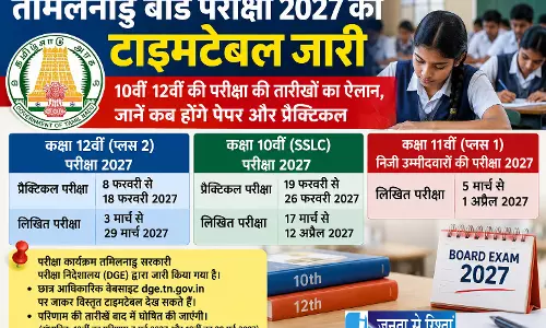 तमिलनाडु बोर्ड परीक्षा 2027 का टाइमटेबल जारी तमिलनाडु बोर्ड परीक्षा 2027 का टाइमटेबल जारी