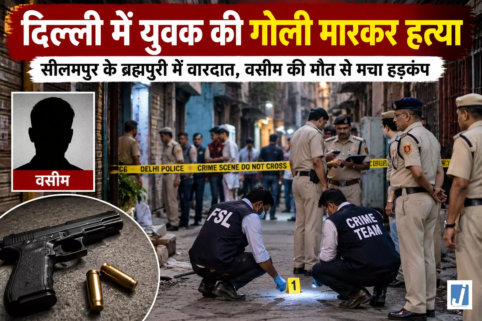 वसीम की गोली मारकर हत्या, इलाके में सनसनी, क्राइम और FSL टीम मौके पर वसीम की गोली मारकर हत्या, इलाके में सनसनी, क्राइम और FSL टीम मौके पर