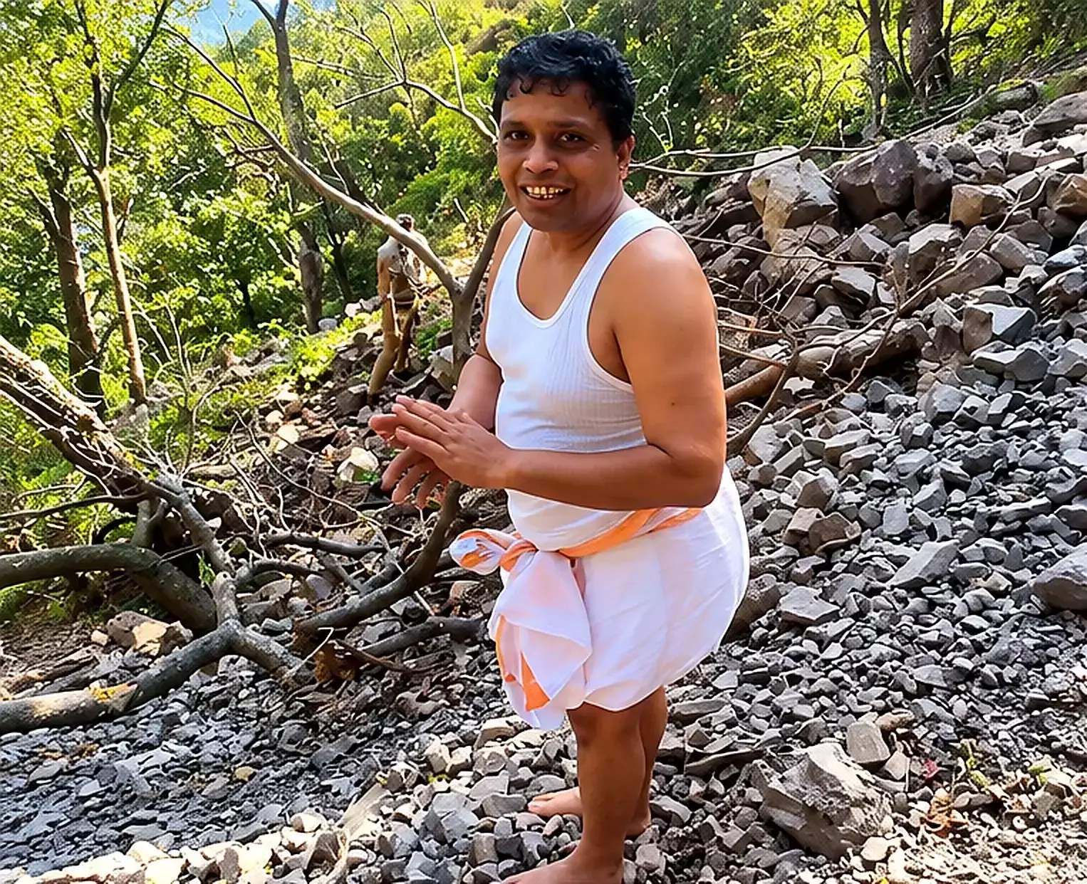 नवरात्रि में तप और कृषि का संगम, चट्टानों पर खेती के लिए जुटे आचार्य बालकृष्ण