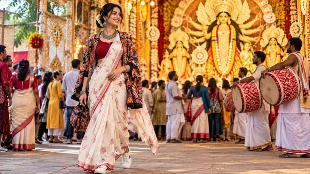 दुर्गा पूजा में साड़ी से पाएं खास फेस्टिव लुक, ब्लाउज से ज्वेलरी तक ऐसे करें स्टाइल दुर्गा पूजा में साड़ी से पाएं खास फेस्टिव लुक, ब्लाउज से ज्वेलरी तक ऐसे करें स्टाइल