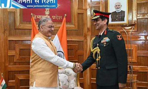 हिमाचल राजभवन में सेना के वरिष्ठ अधिकारी की राज्यपाल से मुलाकात हिमाचल राजभवन में सेना के वरिष्ठ अधिकारी की राज्यपाल से मुलाकात